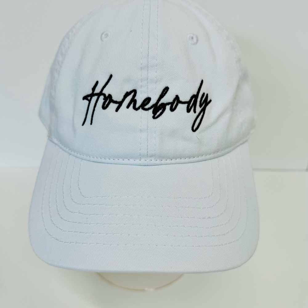 White 'Homebody' Embroidered Cap
